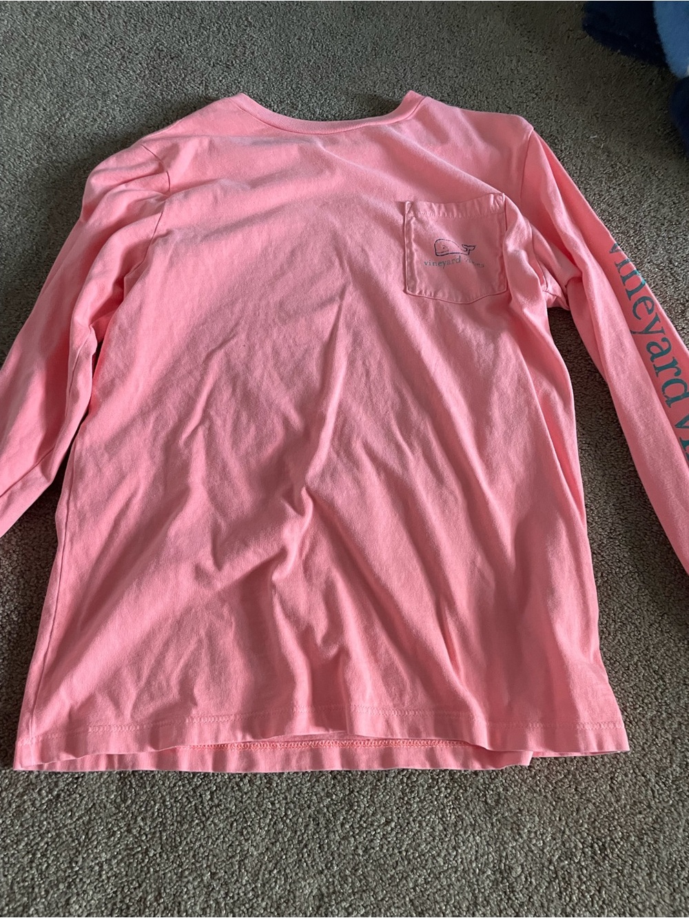 Kids Vineyard Vines Coral Pink Long Sleeve Pocket Shirt